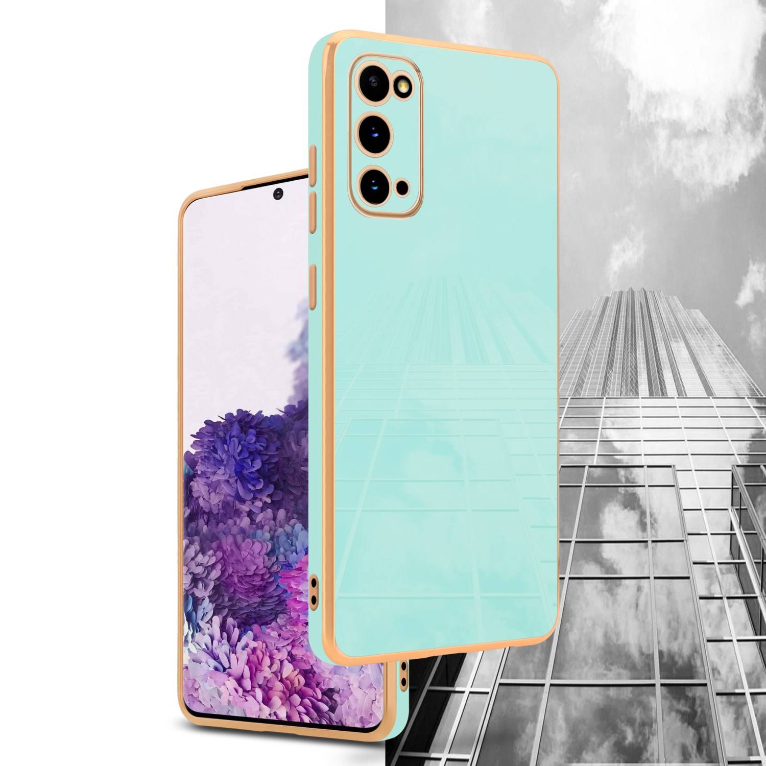 Cadorabo Schutzhülle für Samsung Galaxy S20 Hülle in Grün Handyhülle TPU Silikon Kameraschutz Etui Case