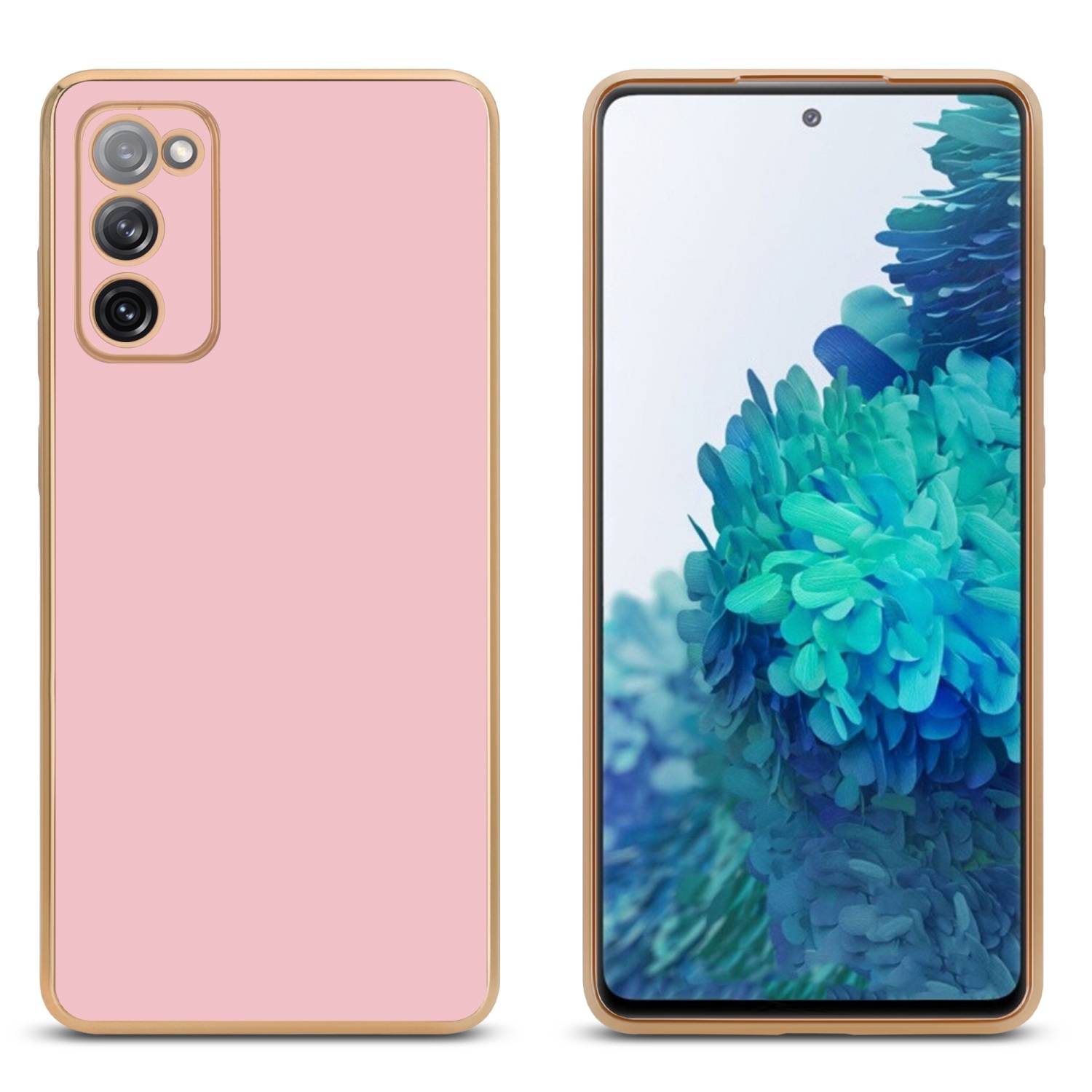 Cadorabo Schutzhülle für Samsung Galaxy S20 FE Hülle in Rosa Handyhülle TPU Silikon Kameraschutz Etui Case