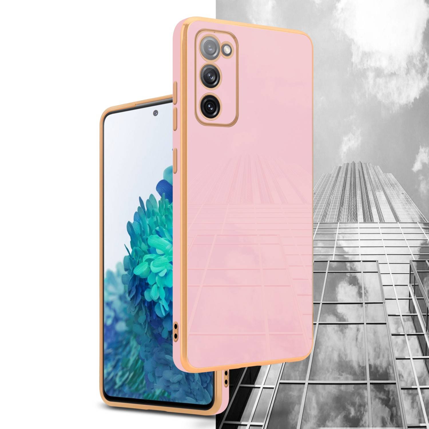 Cadorabo Schutzhülle für Samsung Galaxy S20 FE Hülle in Rosa Handyhülle TPU Silikon Kameraschutz Etui Case
