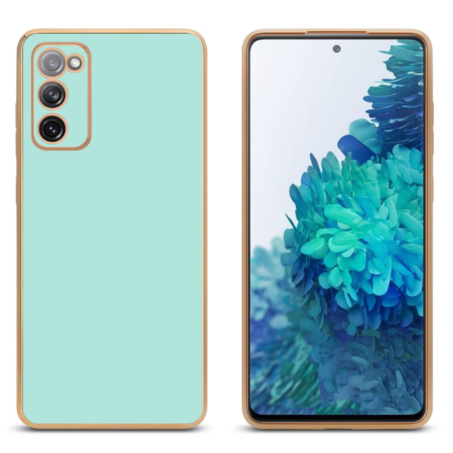 Cadorabo Schutzhülle für Samsung Galaxy S20 FE Hülle in Grün Handyhülle TPU Silikon Kameraschutz Etui Case