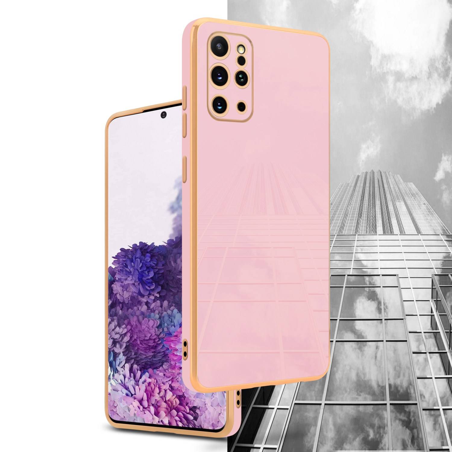 Cadorabo Schutzhülle für Samsung Galaxy S20 PLUS Hülle in Rosa Handyhülle TPU Silikon Kameraschutz Etui Case