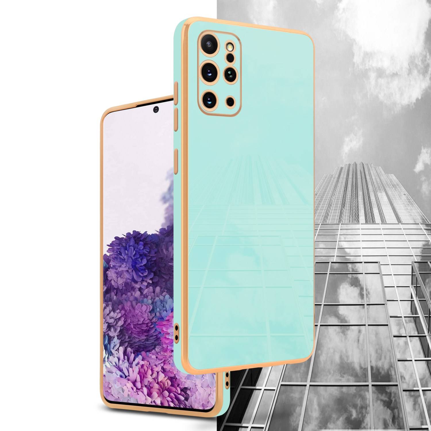 Cadorabo Schutzhülle für Samsung Galaxy S20 PLUS Hülle in Grün Handyhülle TPU Silikon Kameraschutz Etui Case