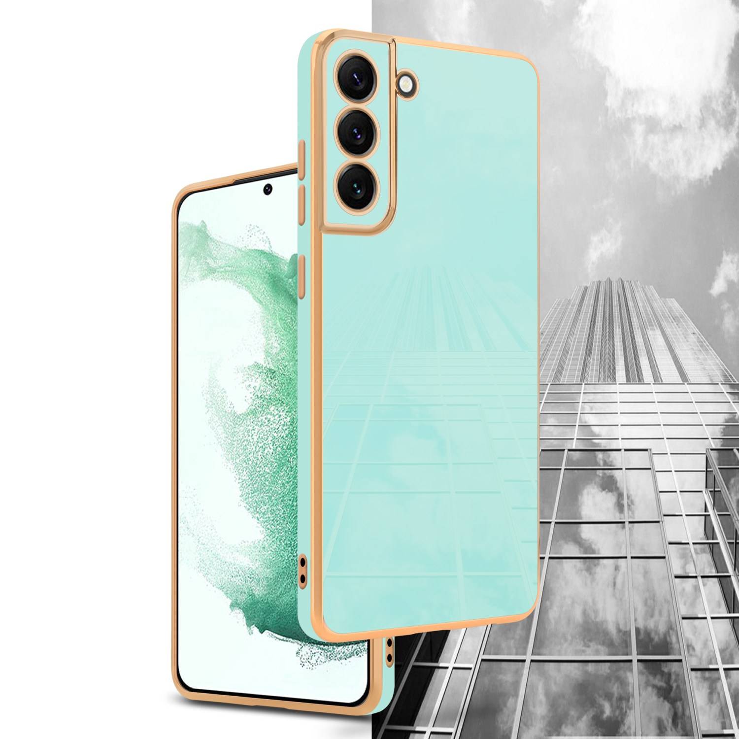 Cadorabo Schutzhülle für Samsung Galaxy S21 5G Hülle in Grün Handyhülle TPU Silikon Kameraschutz Etui Case