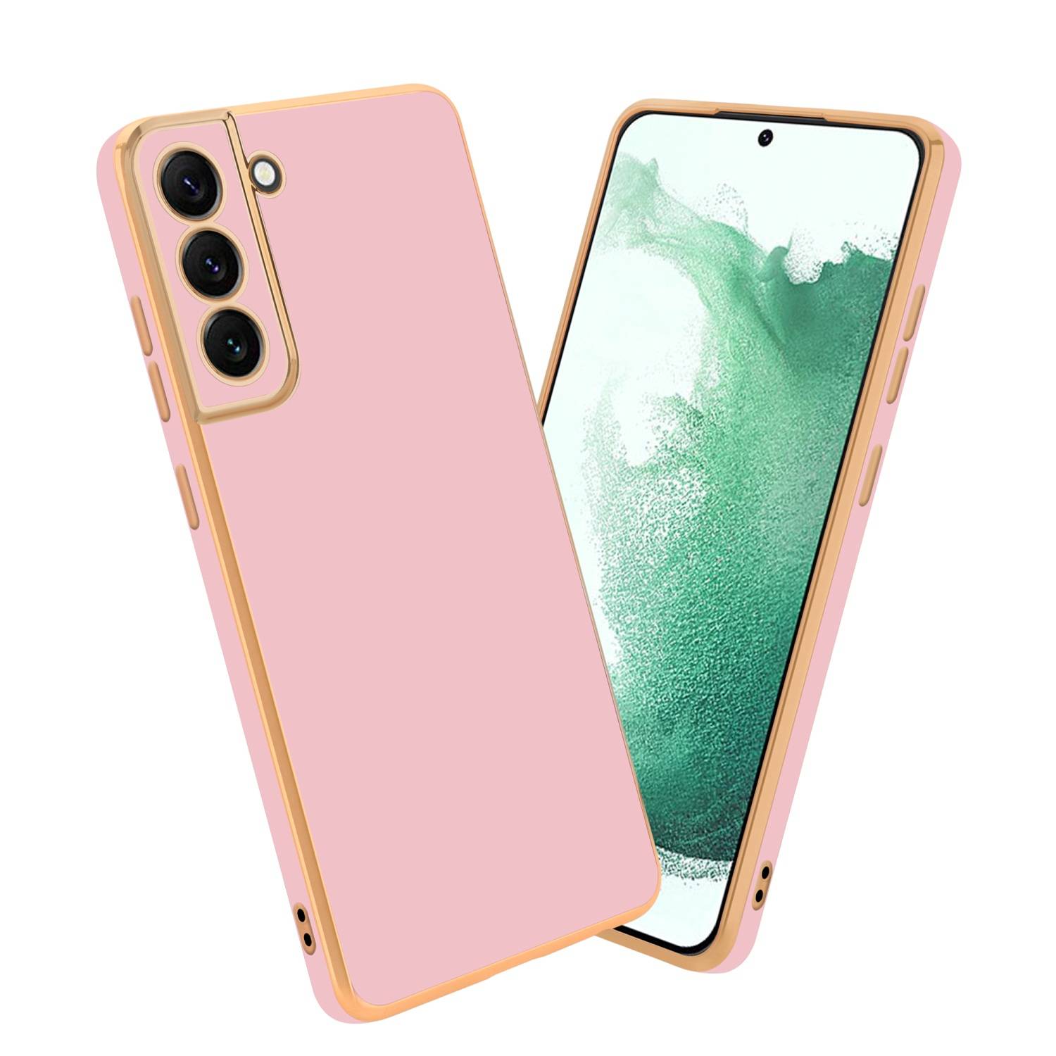 Cadorabo Schutzhülle für Samsung Galaxy S21 PLUS Hülle in Rosa Handyhülle TPU Silikon Kameraschutz Etui Case