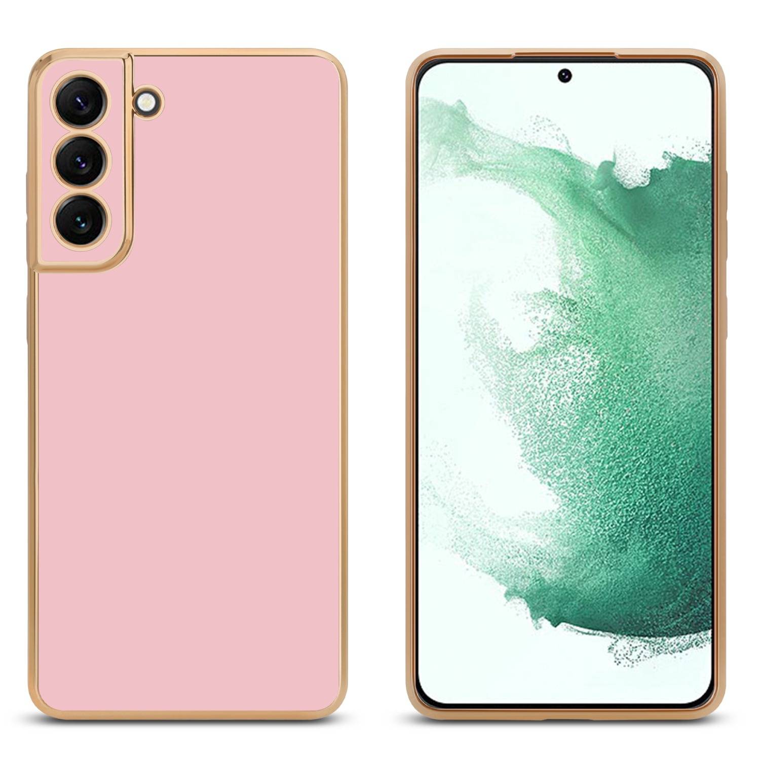 Cadorabo Schutzhülle für Samsung Galaxy S21 PLUS Hülle in Rosa Handyhülle TPU Silikon Kameraschutz Etui Case