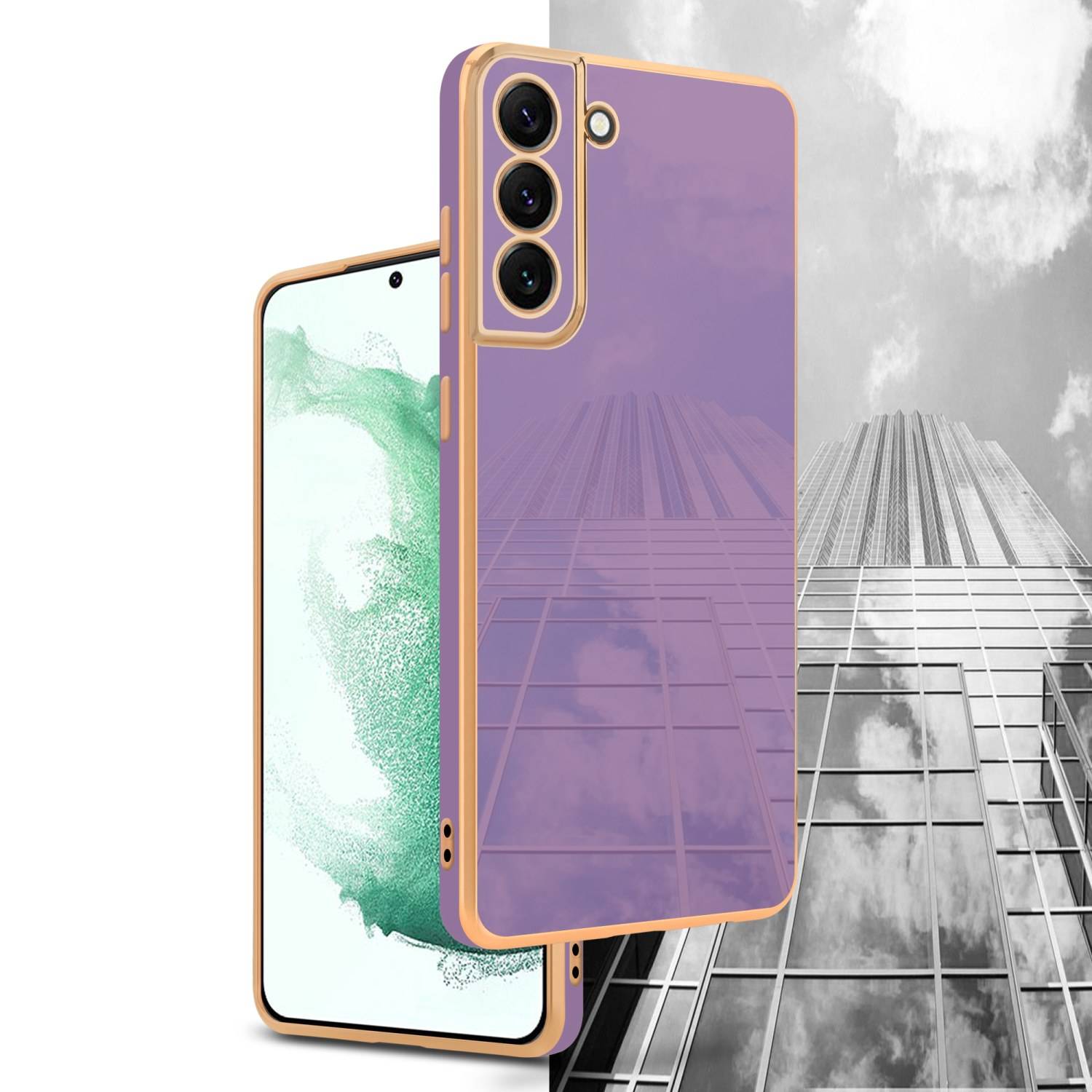 Cadorabo Schutzhülle für Samsung Galaxy S21 PLUS Hülle in Lila Handyhülle TPU Silikon Kameraschutz Etui Case