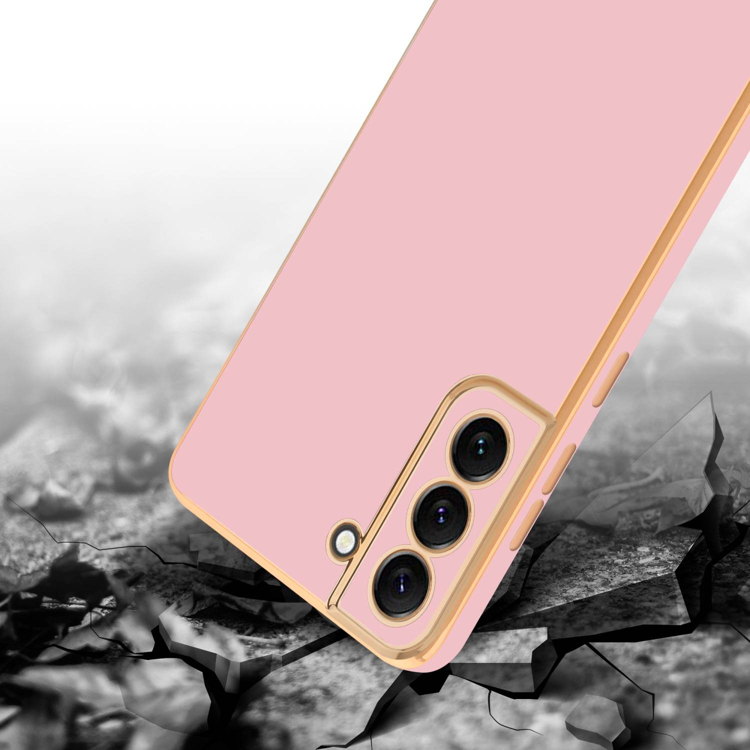 Cadorabo Schutzhülle für Samsung Galaxy S22 Hülle in Rosa Handyhülle TPU Silikon Kameraschutz Etui Case