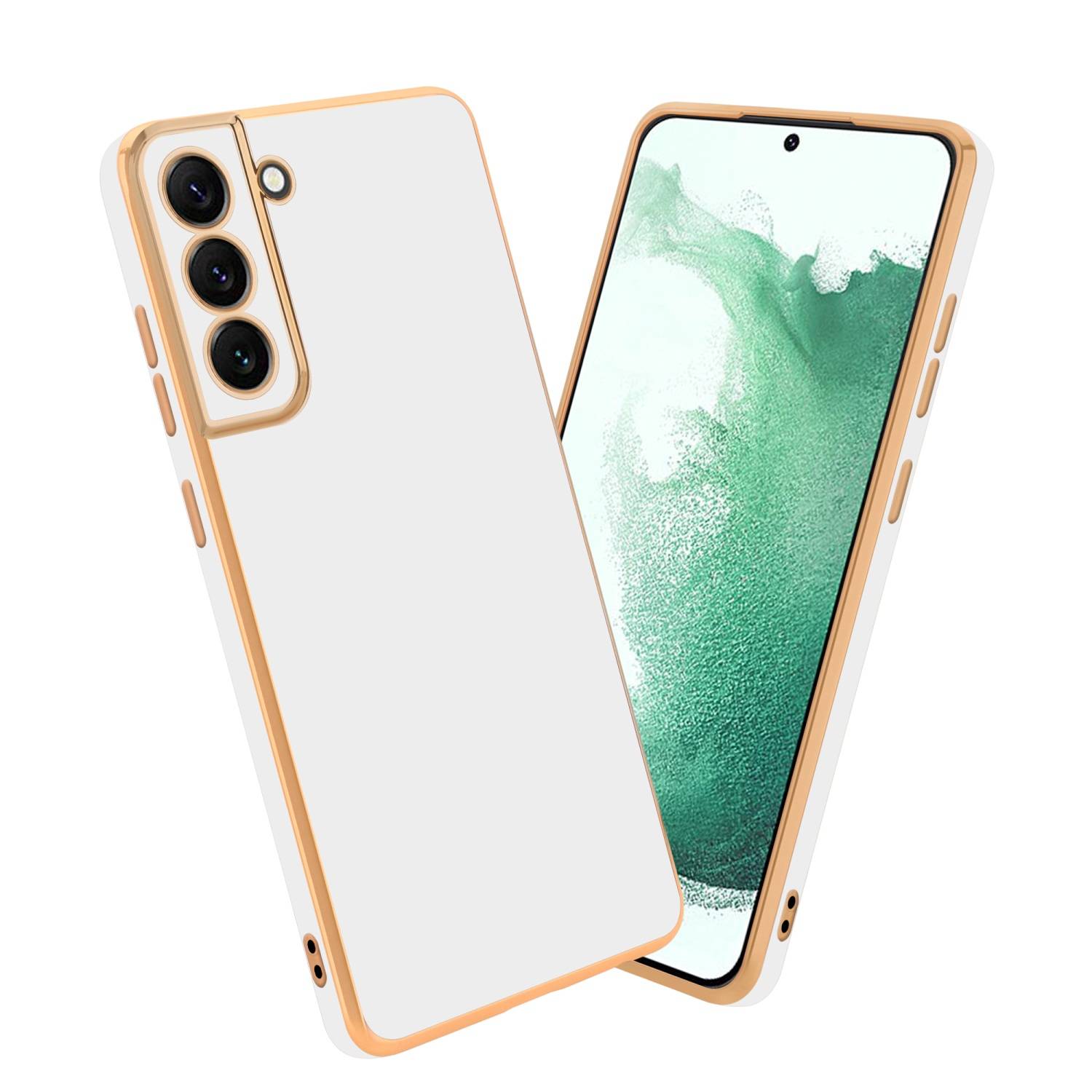 Cadorabo Schutzhülle für Samsung Galaxy S22 PLUS Hülle in Weiß Handyhülle TPU Silikon Kameraschutz Etui Case