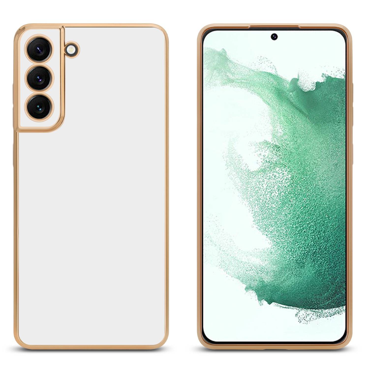 Cadorabo Schutzhülle für Samsung Galaxy S22 PLUS Hülle in Weiß Handyhülle TPU Silikon Kameraschutz Etui Case