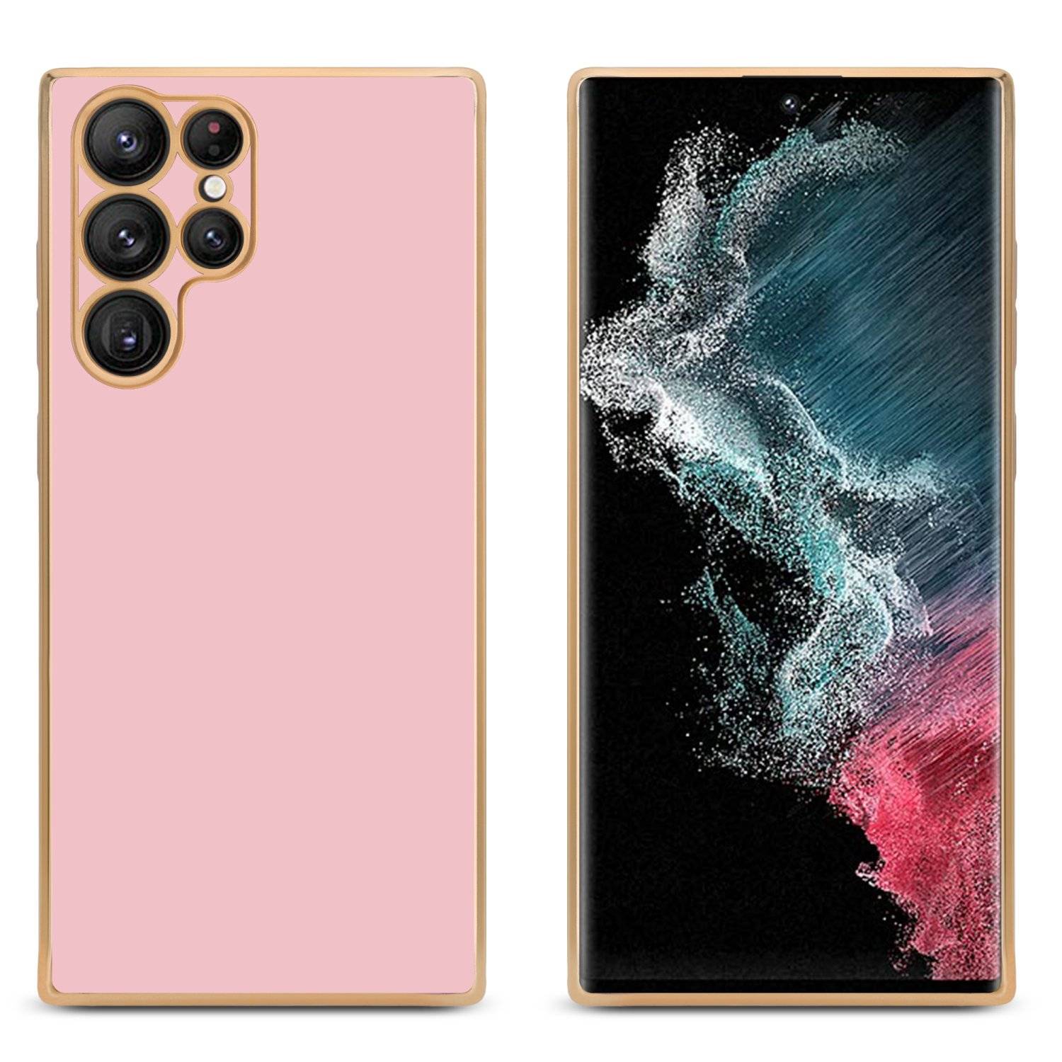 Cadorabo Schutzhülle für Samsung Galaxy S22 ULTRA Hülle in Rosa Handyhülle TPU Silikon Kameraschutz Etui Case