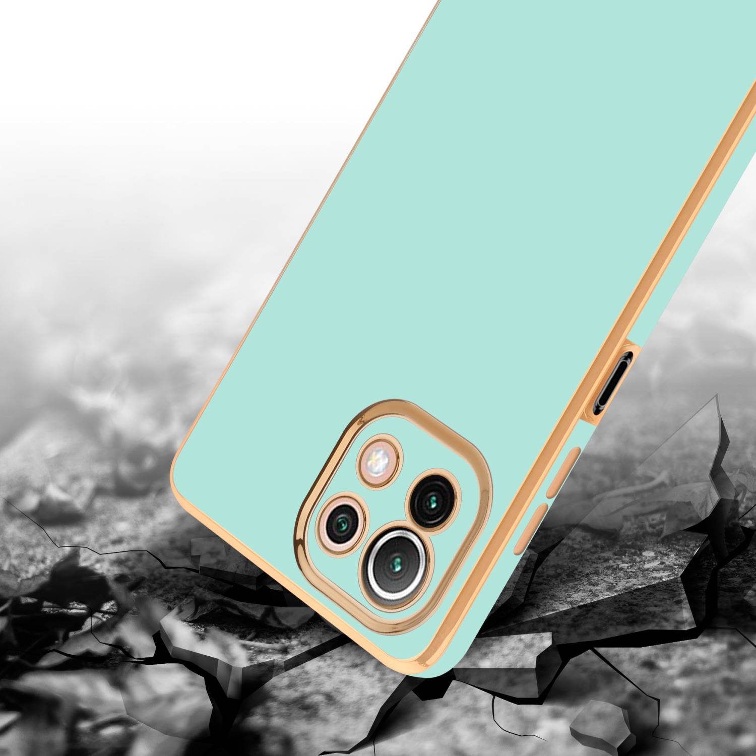Cadorabo Schutzhülle für Xiaomi Mi 11 LITE (4G / 5G) / 11 LITE NE Hülle in Grün Handyhülle TPU Silikon Kameraschutz Etui