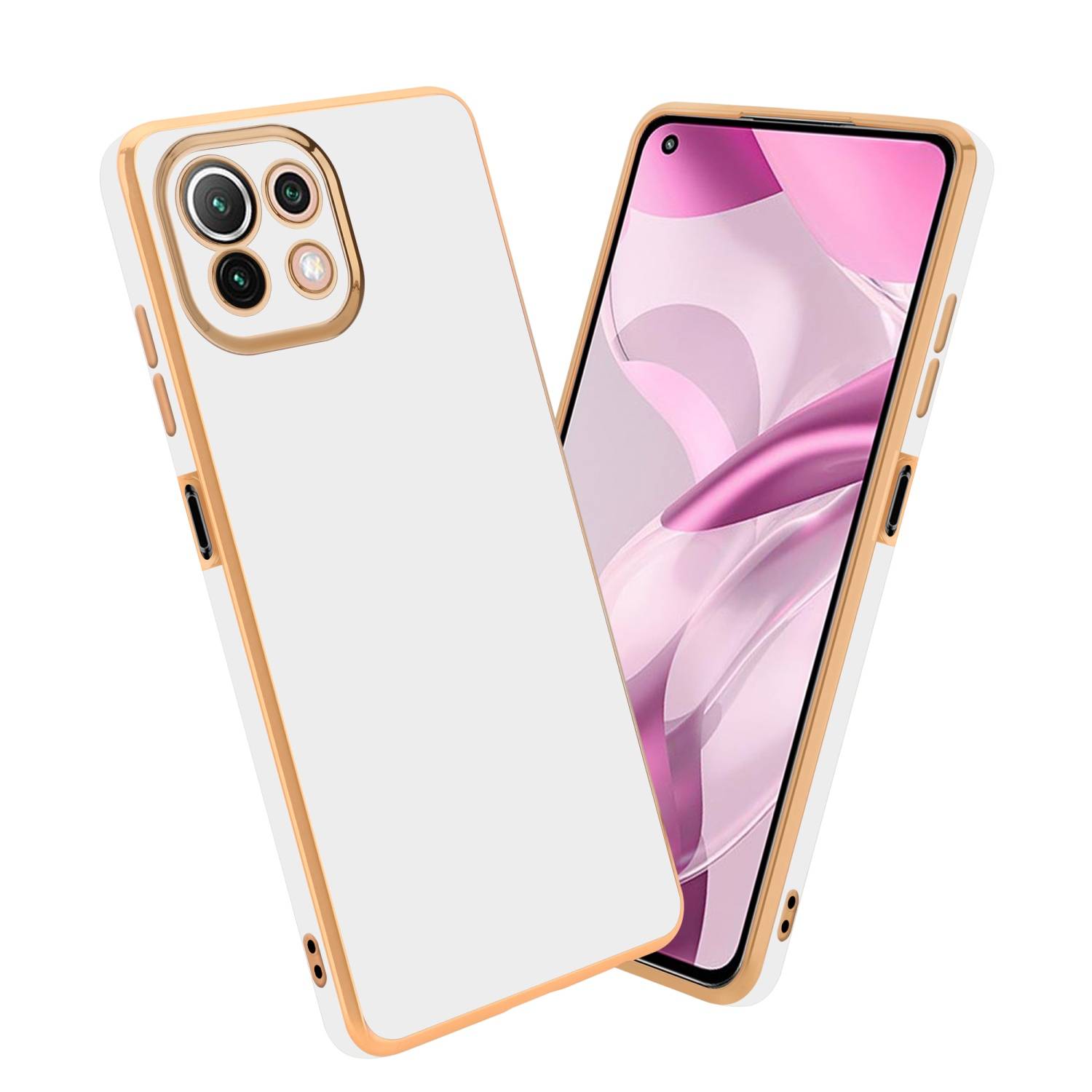 Cadorabo Schutzhülle für Xiaomi Mi 11 LITE (4G / 5G) / 11 LITE NE Hülle in Weiß Handyhülle TPU Silikon Kameraschutz Etui