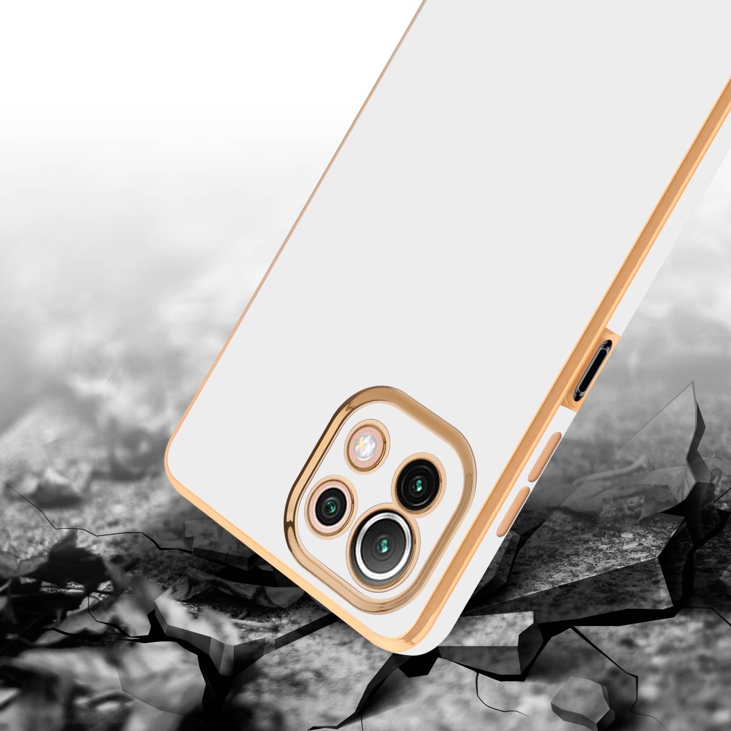 Cadorabo Schutzhülle für Xiaomi Mi 11 LITE (4G / 5G) / 11 LITE NE Hülle in Weiß Handyhülle TPU Silikon Kameraschutz Etui