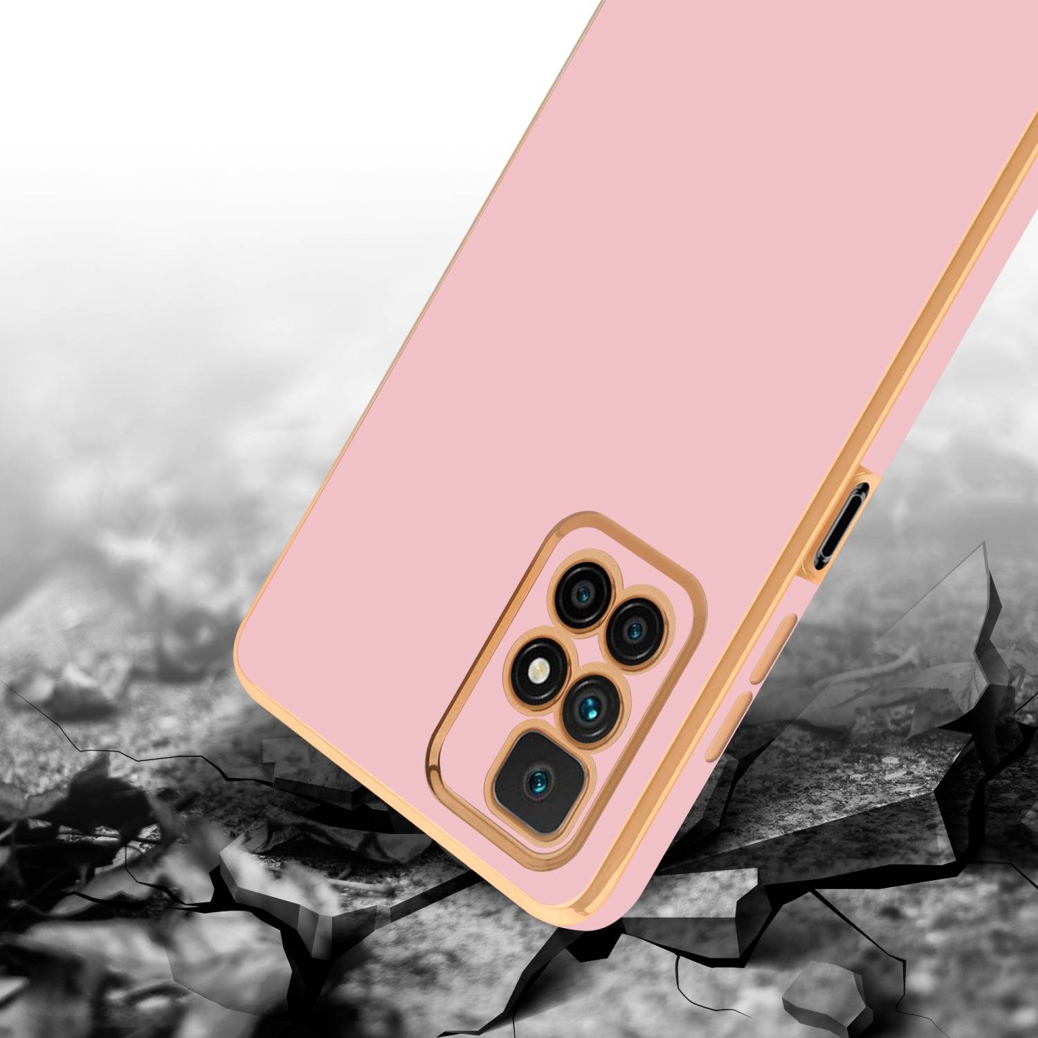 Cadorabo Schutzhülle für Xiaomi RedMi 10 Hülle in Rosa Handyhülle TPU Silikon Kameraschutz Etui Case