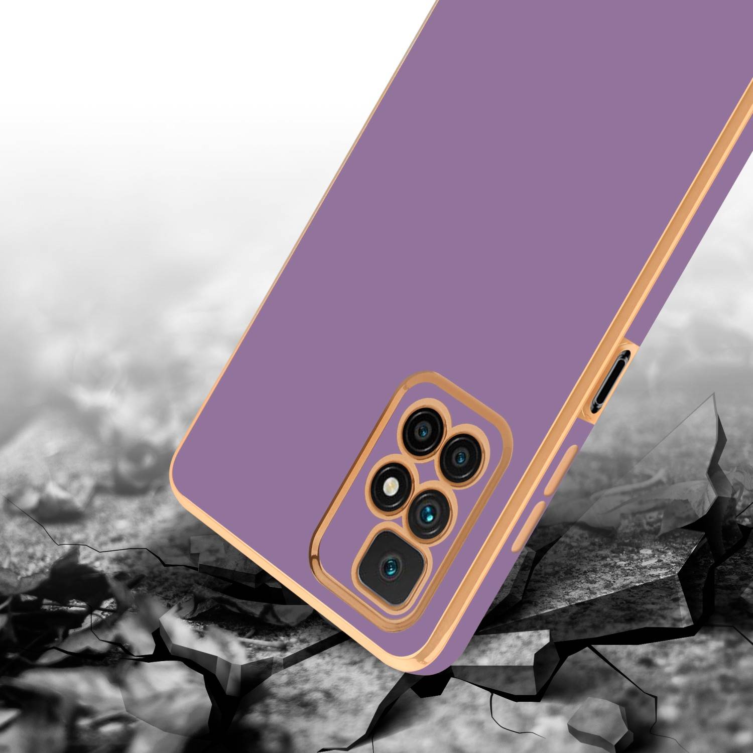 Cadorabo Schutzhülle für Xiaomi RedMi 10 Hülle in Lila Handyhülle TPU Silikon Kameraschutz Etui Case