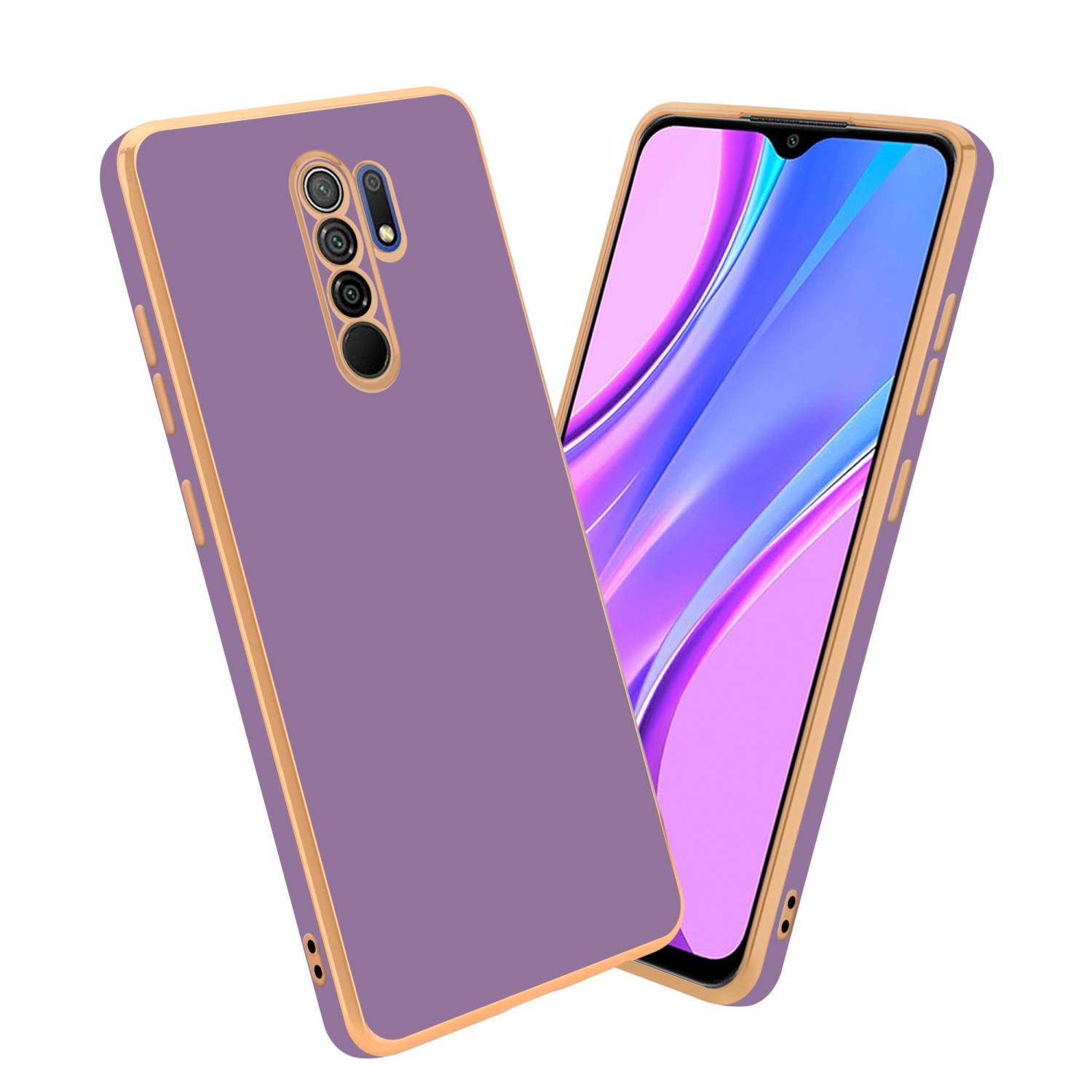 Cadorabo Schutzhülle für Xiaomi RedMi 9 Hülle in Lila Handyhülle TPU Silikon Kameraschutz Etui Case