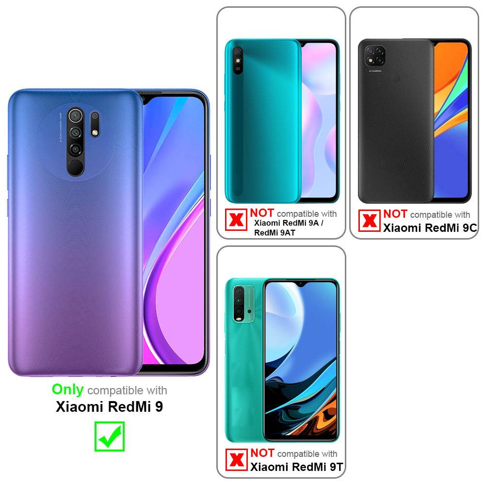 Cadorabo Schutzhülle für Xiaomi RedMi 9 Hülle in Grün Handyhülle TPU Silikon Kameraschutz Etui Case
