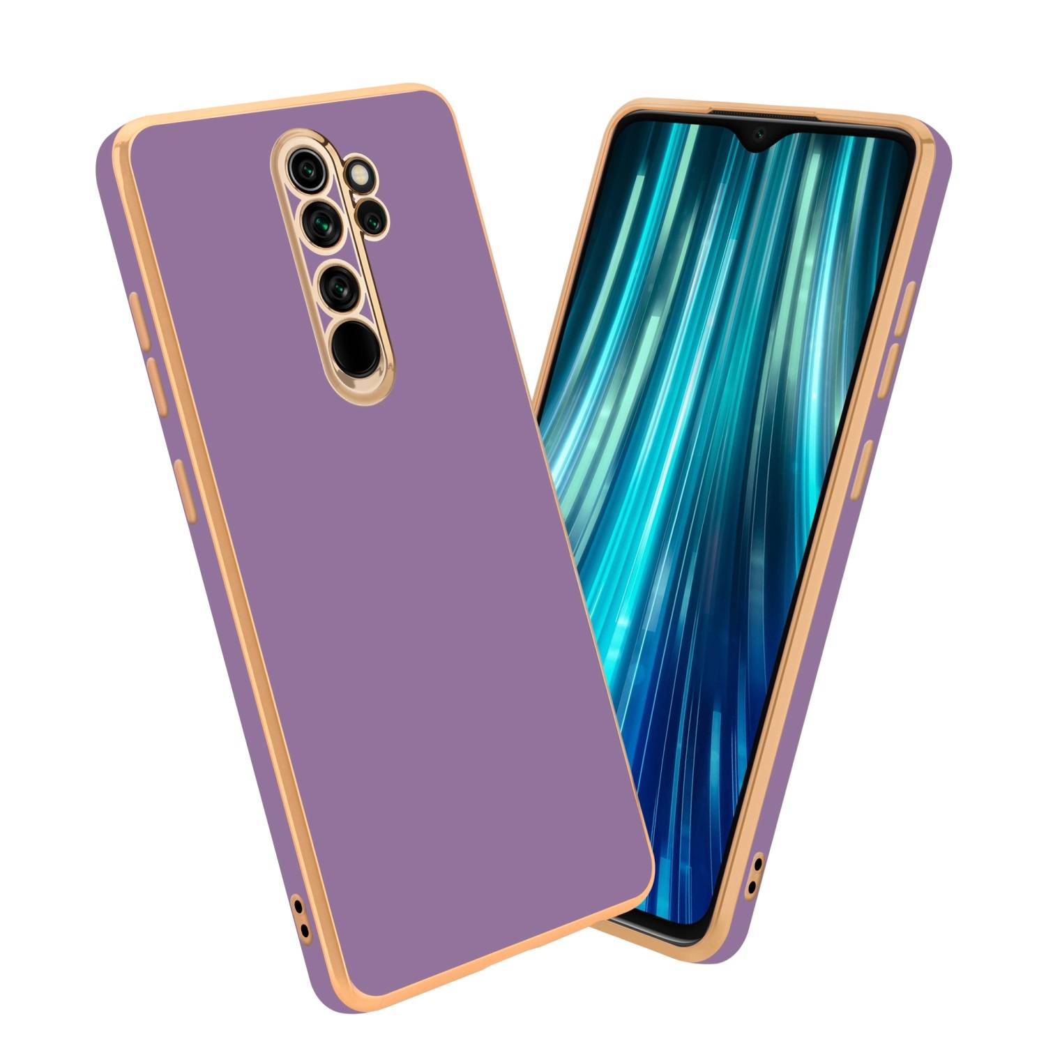 Cadorabo Schutzhülle für Xiaomi RedMi NOTE 8 PRO Hülle in Lila Handyhülle TPU Silikon Kameraschutz Etui Case
