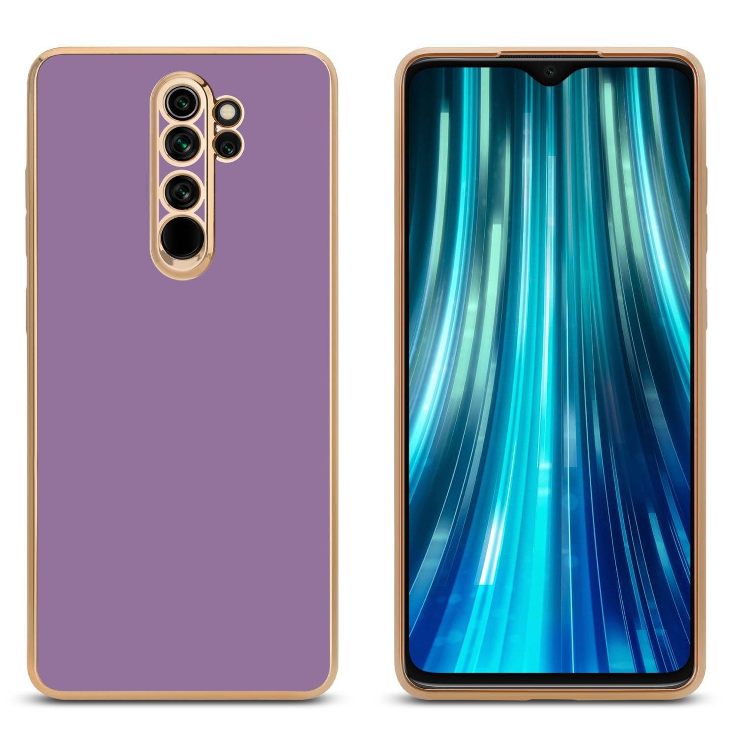 Cadorabo Schutzhülle für Xiaomi RedMi NOTE 8 PRO Hülle in Lila Handyhülle TPU Silikon Kameraschutz Etui Case