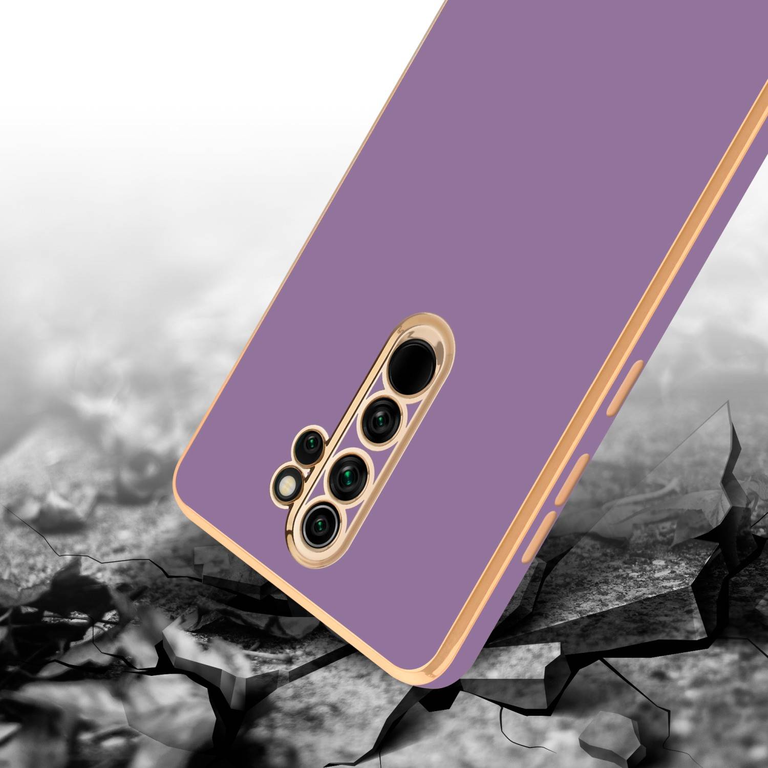 Cadorabo Schutzhülle für Xiaomi RedMi NOTE 8 PRO Hülle in Lila Handyhülle TPU Silikon Kameraschutz Etui Case