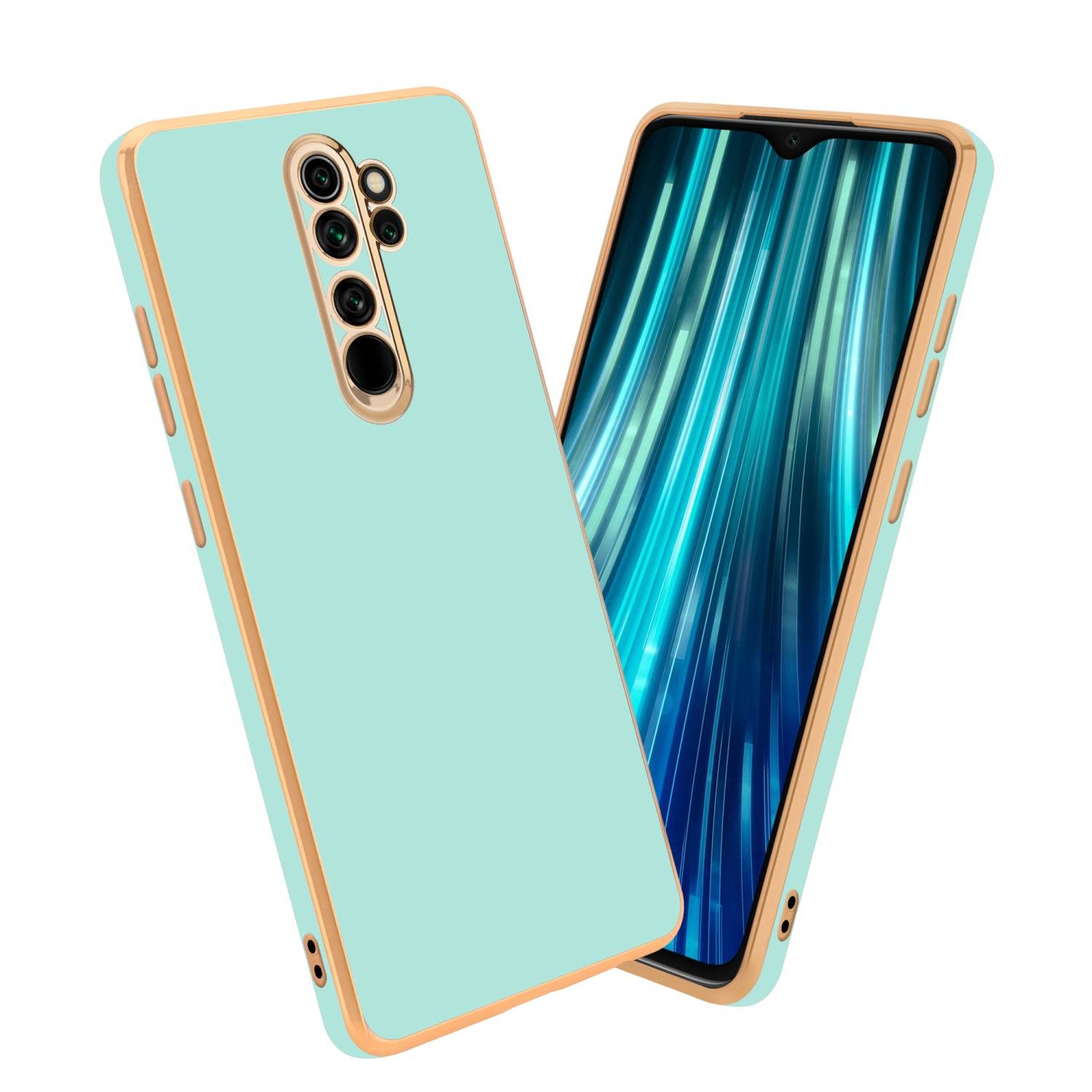 Cadorabo Schutzhülle für Xiaomi RedMi NOTE 8 PRO Hülle in Grün Handyhülle TPU Silikon Kameraschutz Etui Case