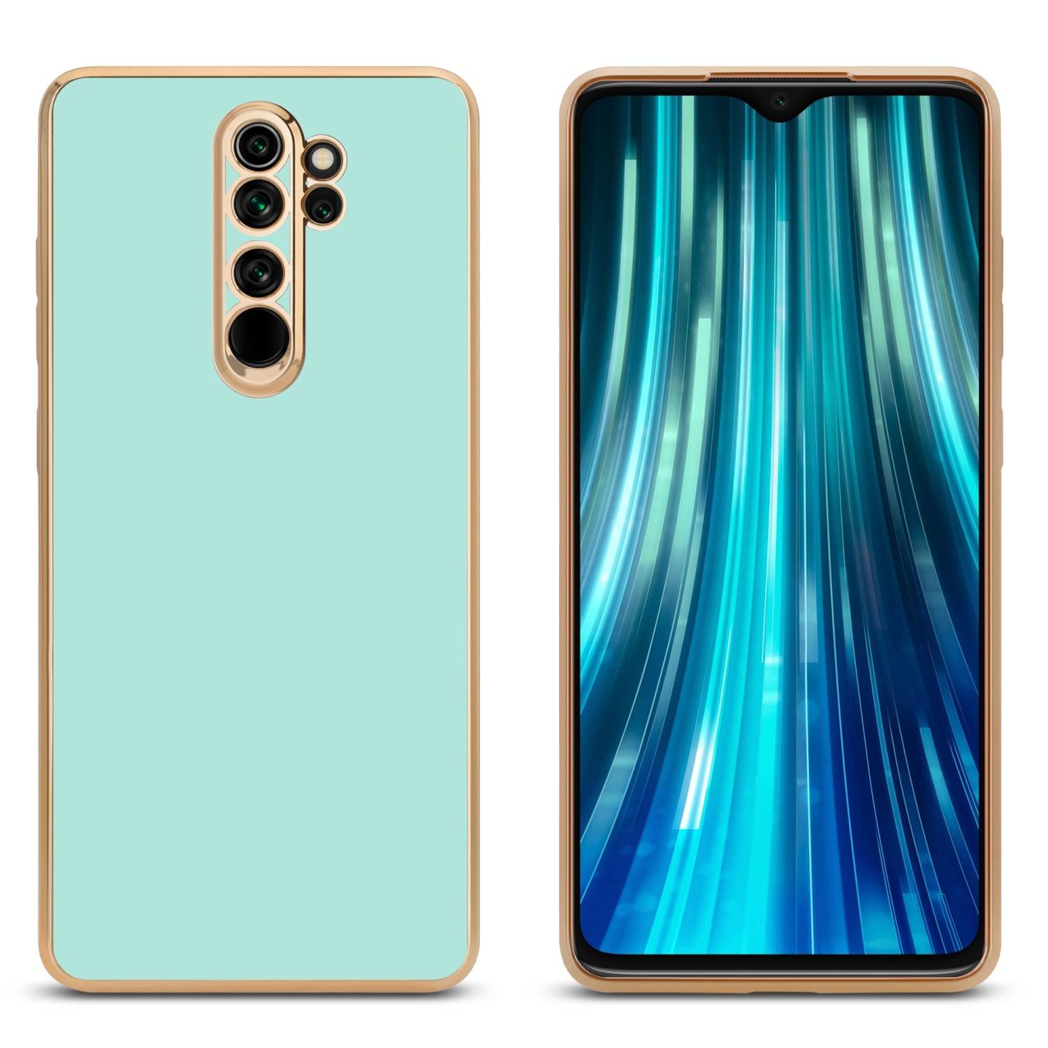 Cadorabo Schutzhülle für Xiaomi RedMi NOTE 8 PRO Hülle in Grün Handyhülle TPU Silikon Kameraschutz Etui Case