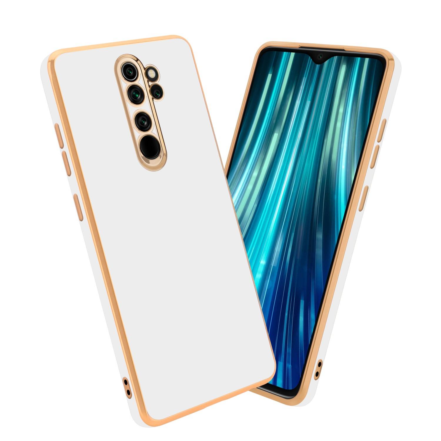 Cadorabo Schutzhülle für Xiaomi RedMi NOTE 8 PRO Hülle in Weiß Handyhülle TPU Silikon Kameraschutz Etui Case