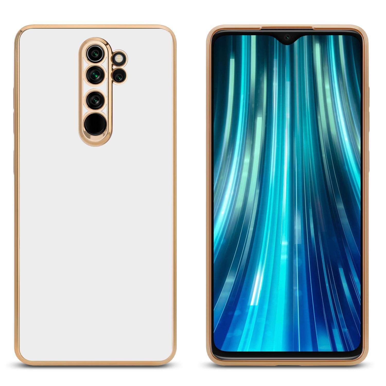 Cadorabo Schutzhülle für Xiaomi RedMi NOTE 8 PRO Hülle in Weiß Handyhülle TPU Silikon Kameraschutz Etui Case