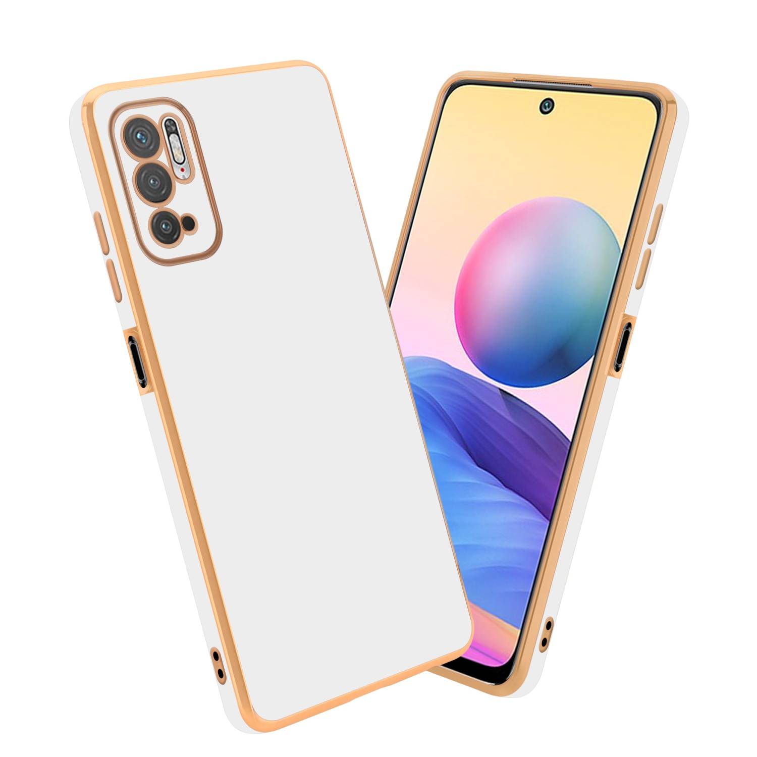 Cadorabo Schutzhülle für Xiaomi RedMi NOTE 10 5G / POCO M3 PRO 5G Hülle in Weiß Handyhülle TPU Silikon Kameraschutz Etui