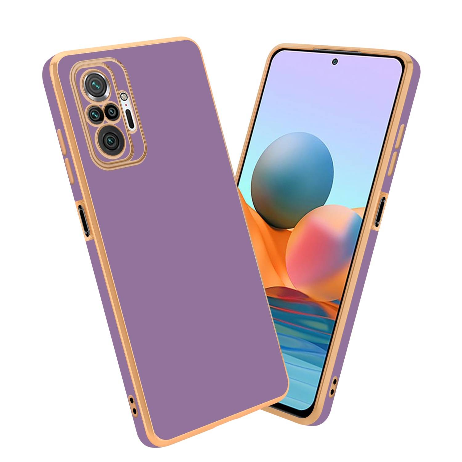 Cadorabo Schutzhülle für Xiaomi RedMi NOTE 10 PRO Hülle in Lila Handyhülle TPU Silikon Kameraschutz Etui Case