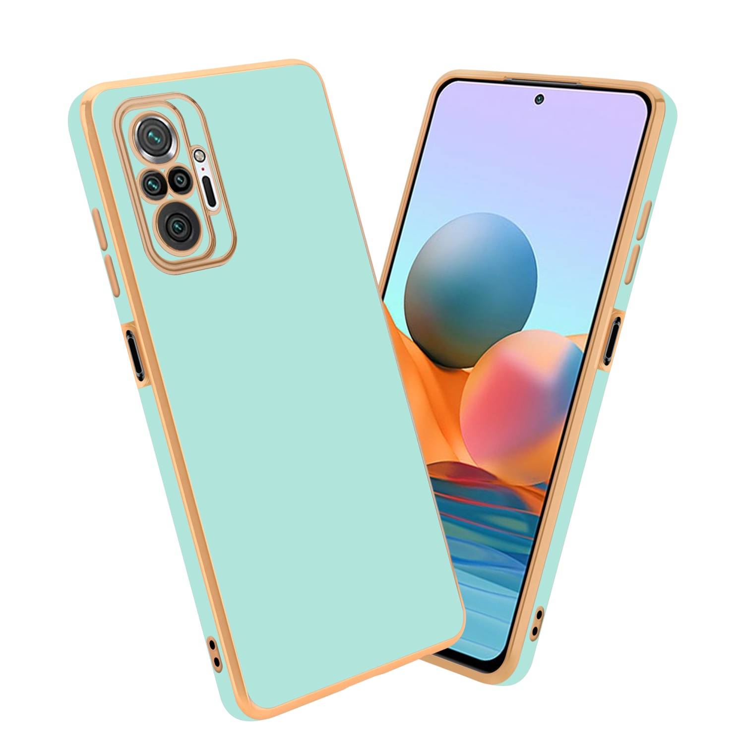 Cadorabo Schutzhülle für Xiaomi RedMi NOTE 10 PRO Hülle in Grün Handyhülle TPU Silikon Kameraschutz Etui Case