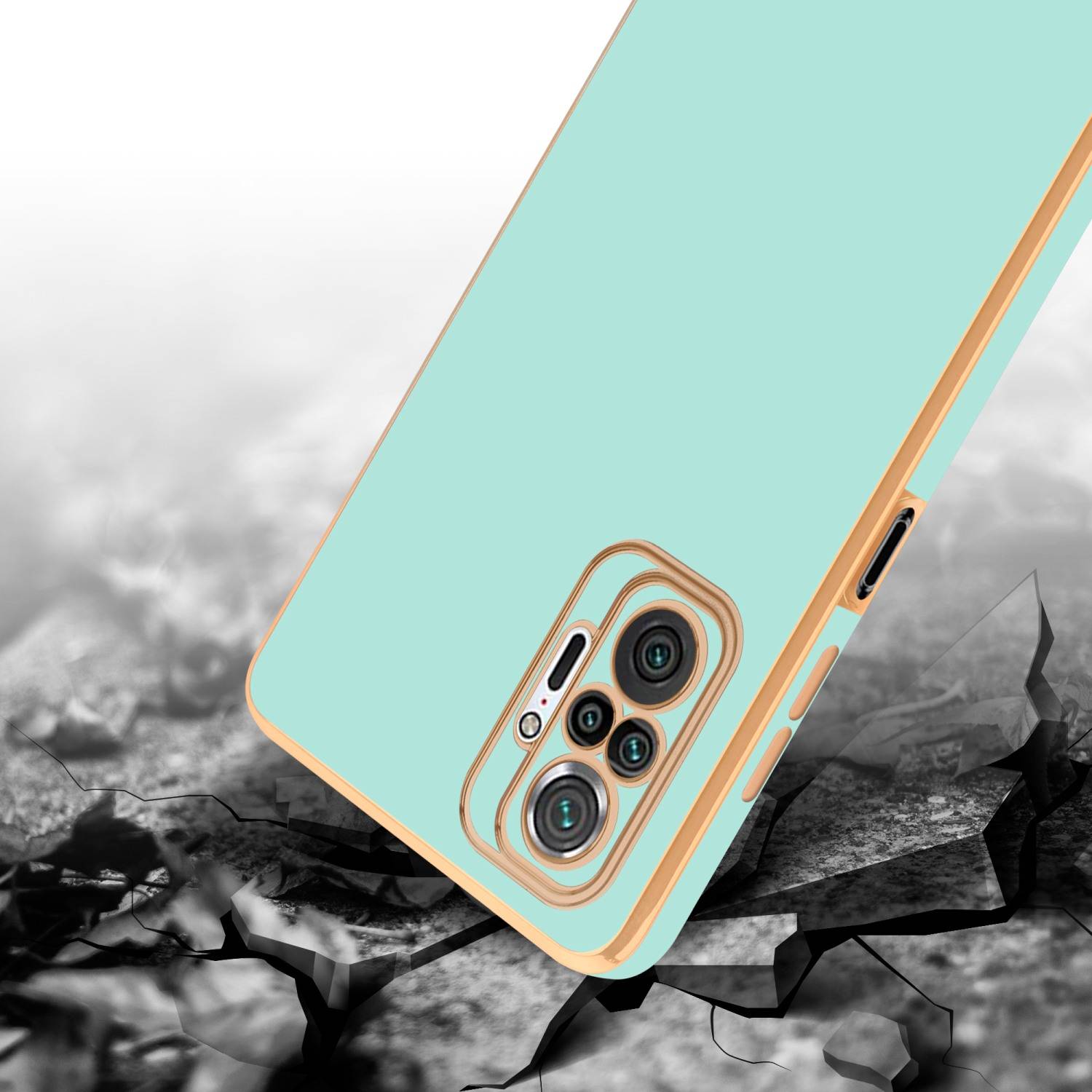 Cadorabo Schutzhülle für Xiaomi RedMi NOTE 10 PRO Hülle in Grün Handyhülle TPU Silikon Kameraschutz Etui Case