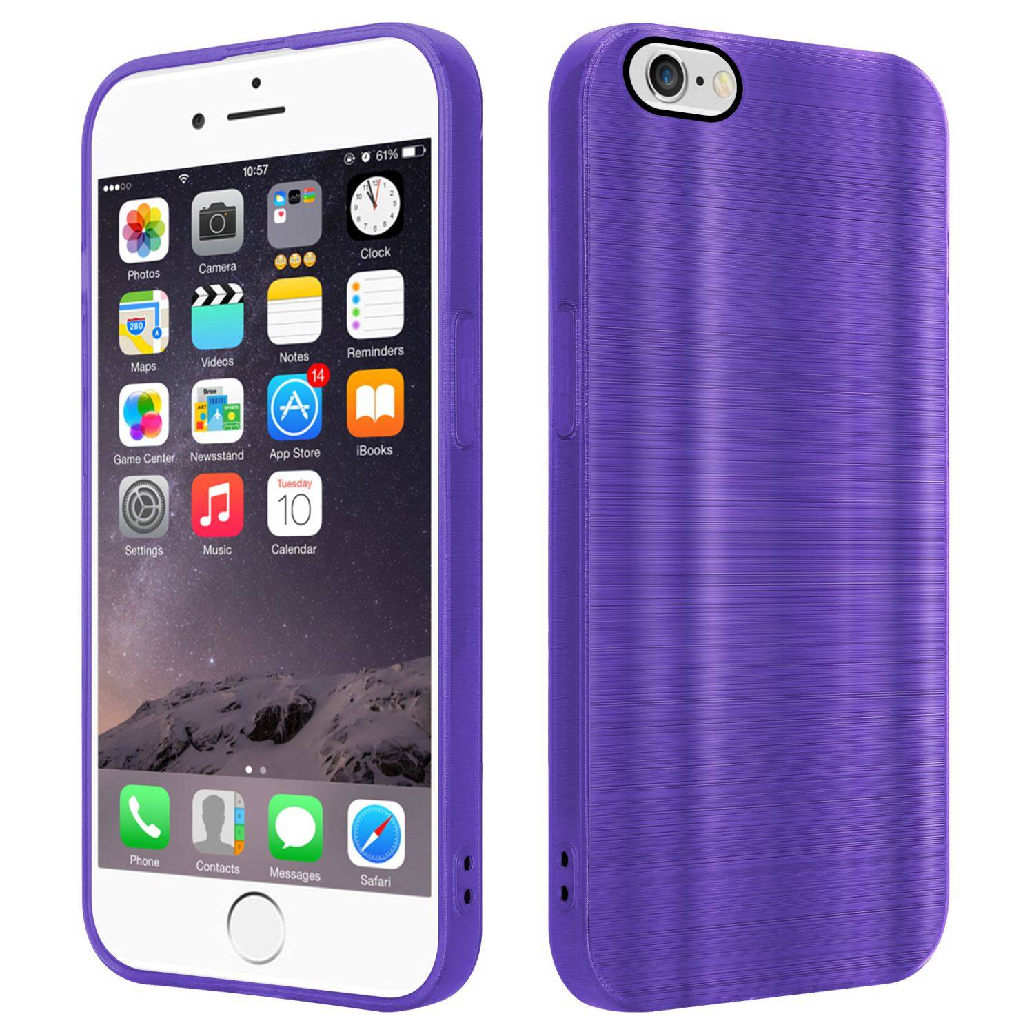 Cadorabo Hülle für Apple iPhone 6 / 6S Schutz Hülle in Lila Handyhülle TPU Silikon Etui Case