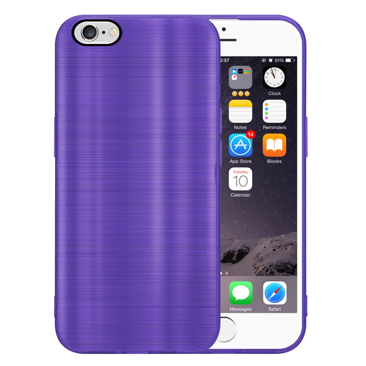 Cadorabo Hülle für Apple iPhone 6 / 6S Schutz Hülle in Lila Handyhülle TPU Silikon Etui Case