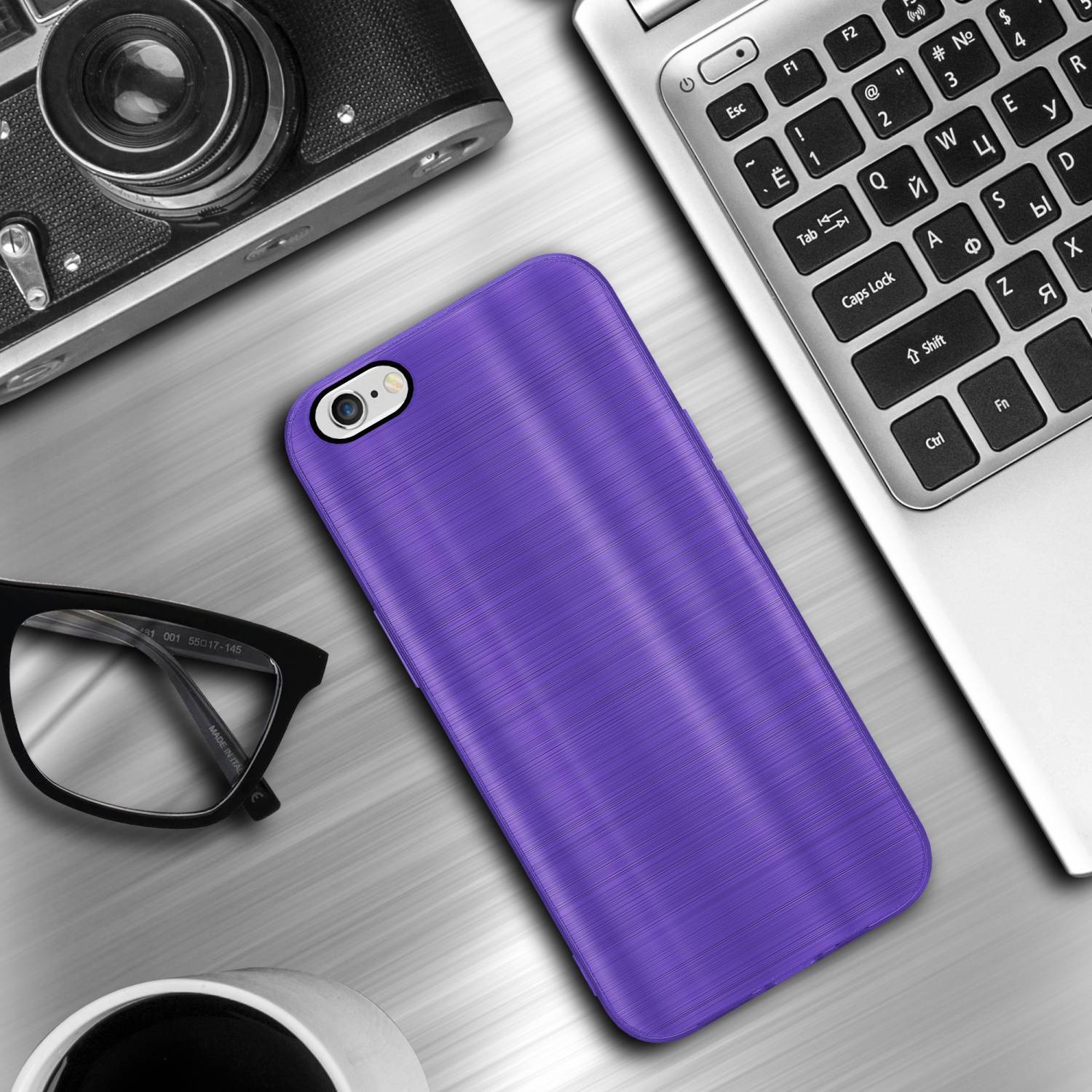Cadorabo Hülle für Apple iPhone 6 / 6S Schutz Hülle in Lila Handyhülle TPU Silikon Etui Case