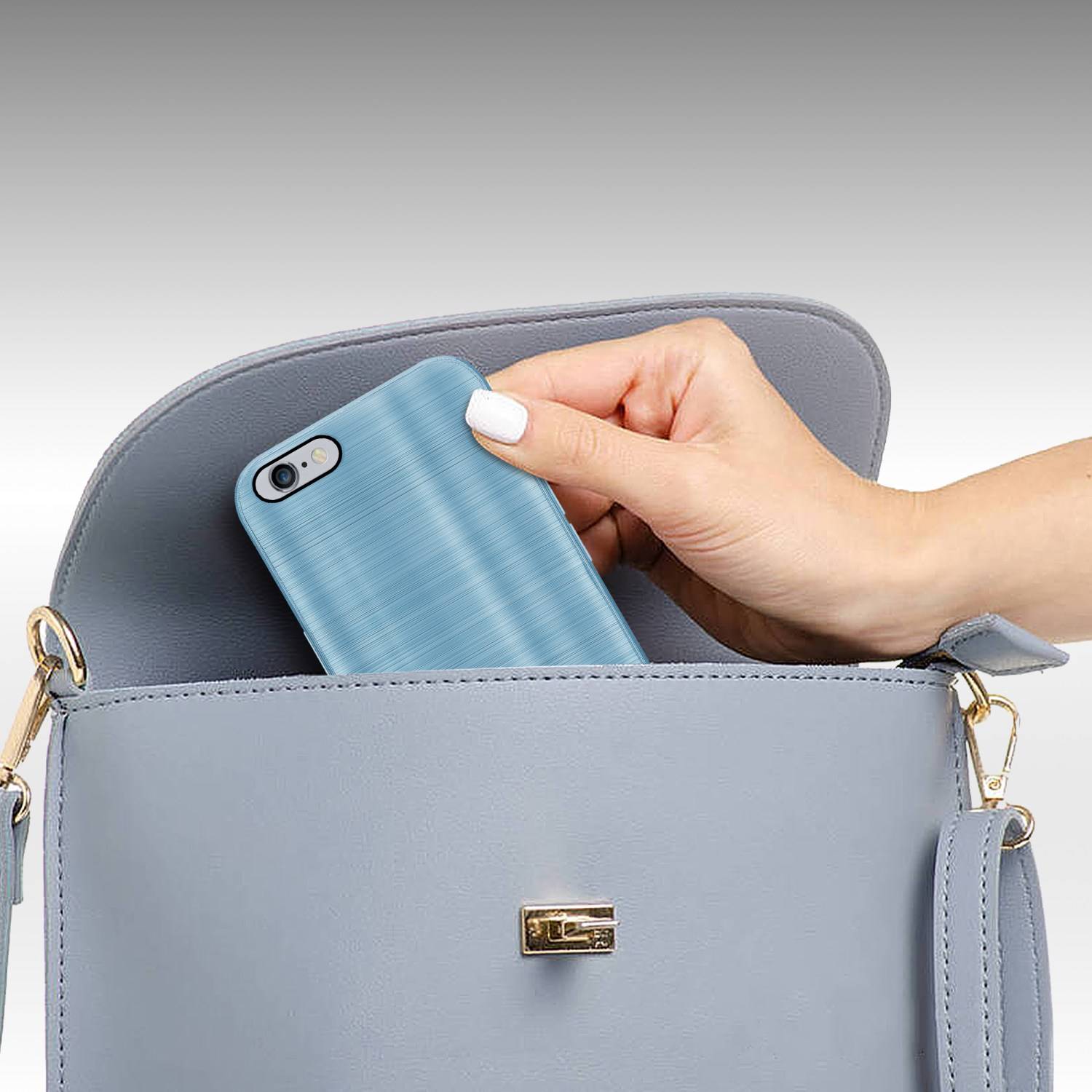 Cadorabo Hülle für Apple iPhone 6 PLUS / 6S PLUS Schutz Hülle in Türkis Handyhülle TPU Silikon Etui Case