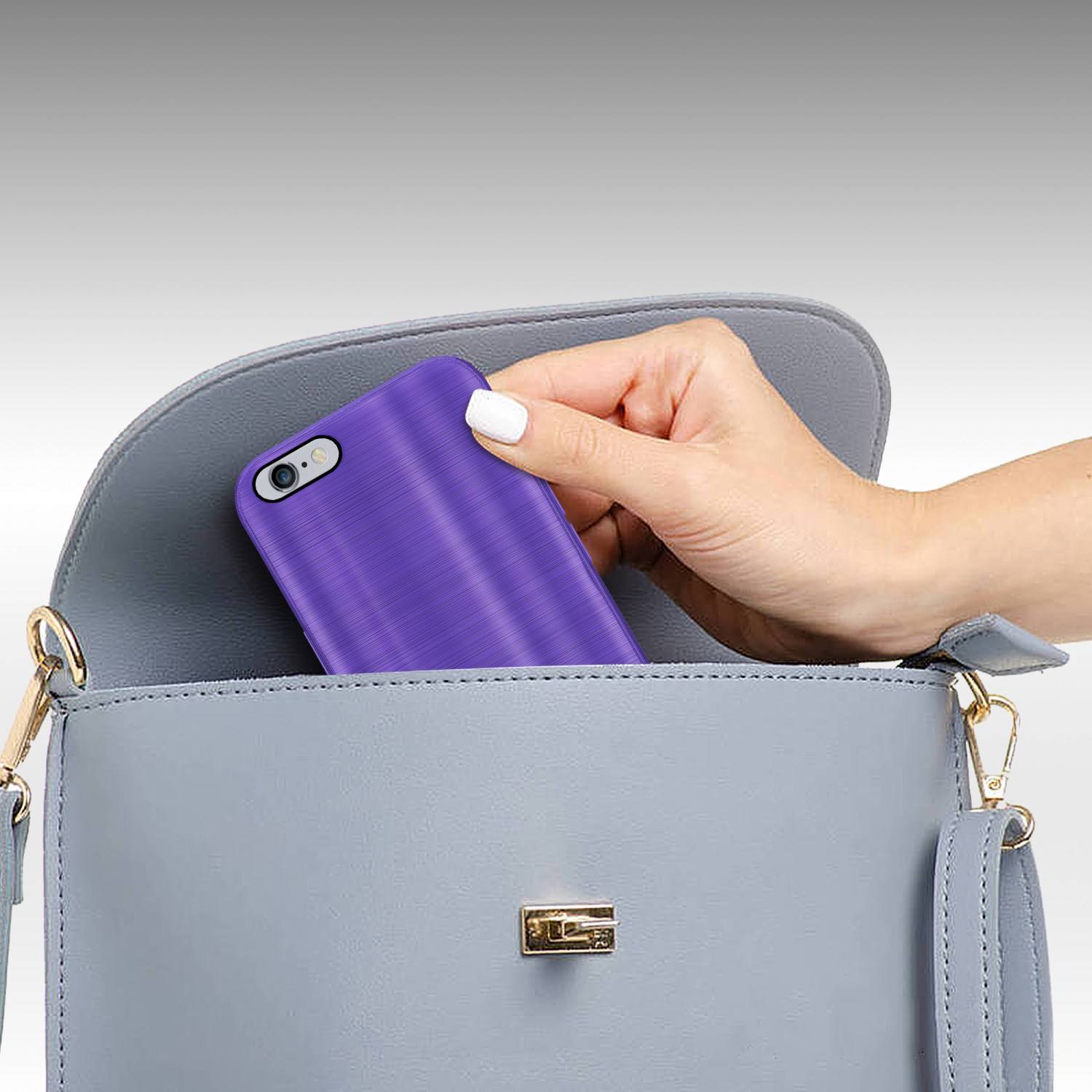 Cadorabo Hülle für Apple iPhone 6 PLUS / 6S PLUS Schutz Hülle in Lila Handyhülle TPU Silikon Etui Case