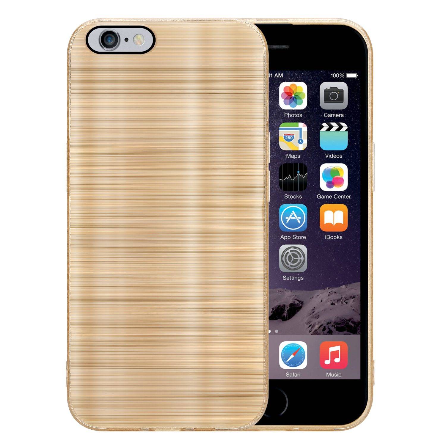 Cadorabo Hülle für Apple iPhone 6 PLUS / 6S PLUS Schutz Hülle in Gold Handyhülle TPU Silikon Etui Case