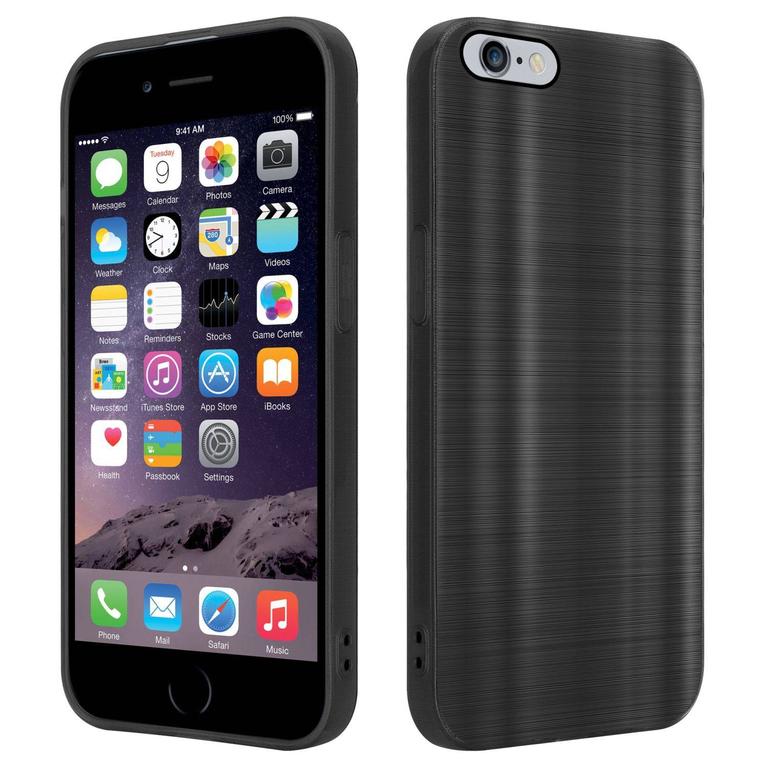 Cadorabo Hülle für Apple iPhone 6 PLUS / 6S PLUS Schutz Hülle in Schwarz Handyhülle TPU Silikon Etui Case