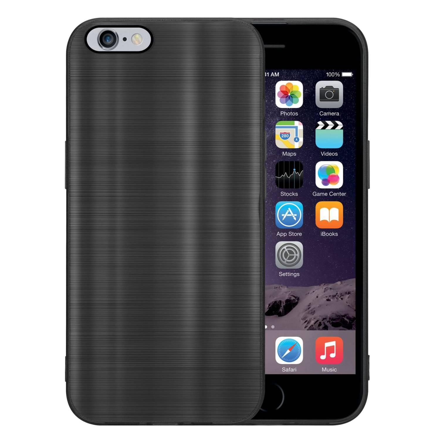 Cadorabo Hülle für Apple iPhone 6 PLUS / 6S PLUS Schutz Hülle in Schwarz Handyhülle TPU Silikon Etui Case