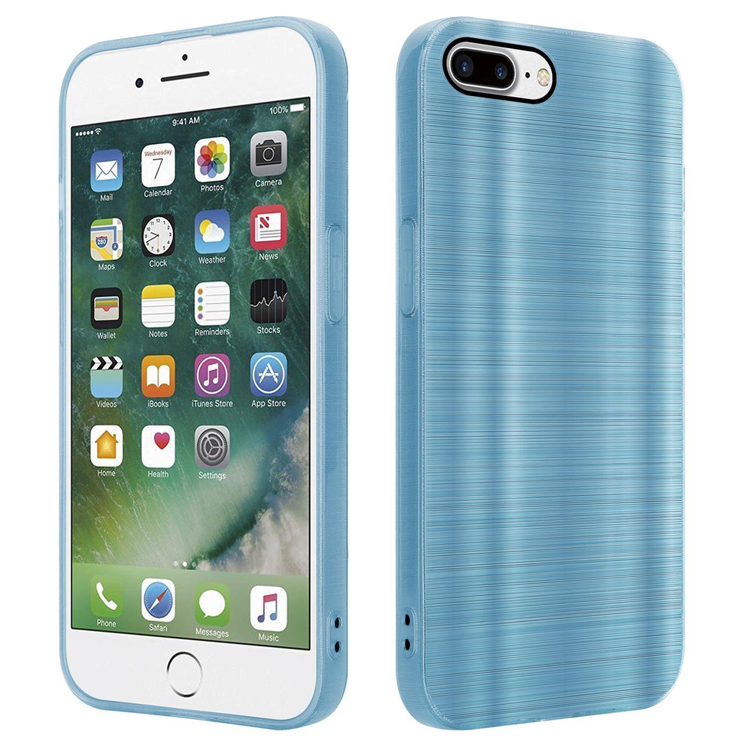 Cadorabo Hülle für Apple iPhone 7 PLUS / 7S PLUS / 8 PLUS Schutz Hülle in Türkis Handyhülle TPU Silikon Etui Case