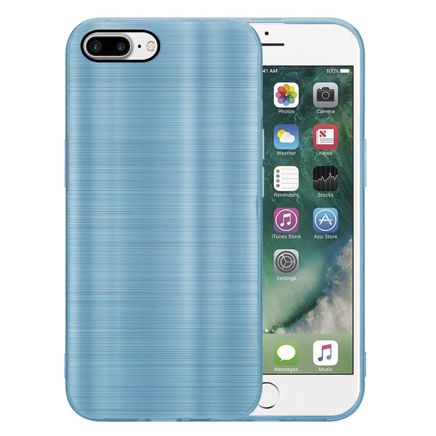 Cadorabo Hülle für Apple iPhone 7 PLUS / 7S PLUS / 8 PLUS Schutz Hülle in Türkis Handyhülle TPU Silikon Etui Case