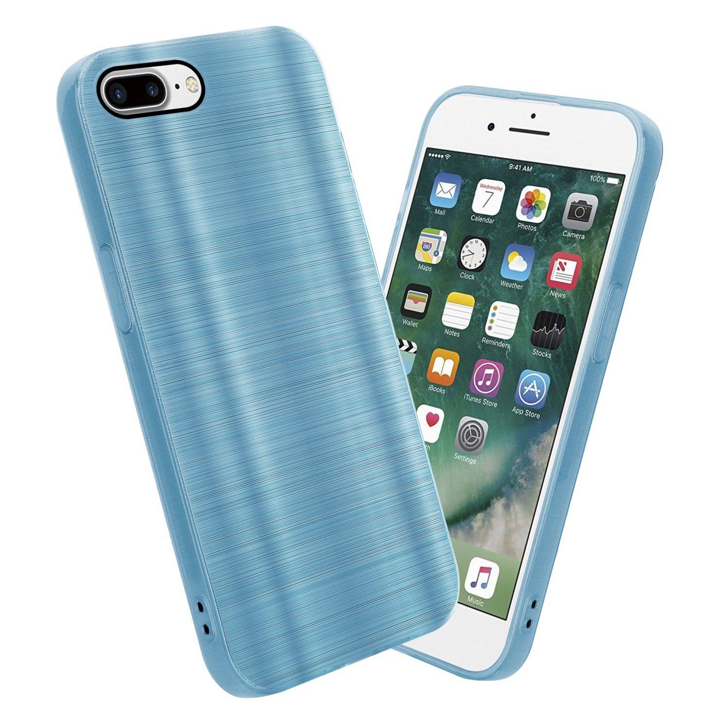 Cadorabo Hülle für Apple iPhone 7 PLUS / 7S PLUS / 8 PLUS Schutz Hülle in Türkis Handyhülle TPU Silikon Etui Case