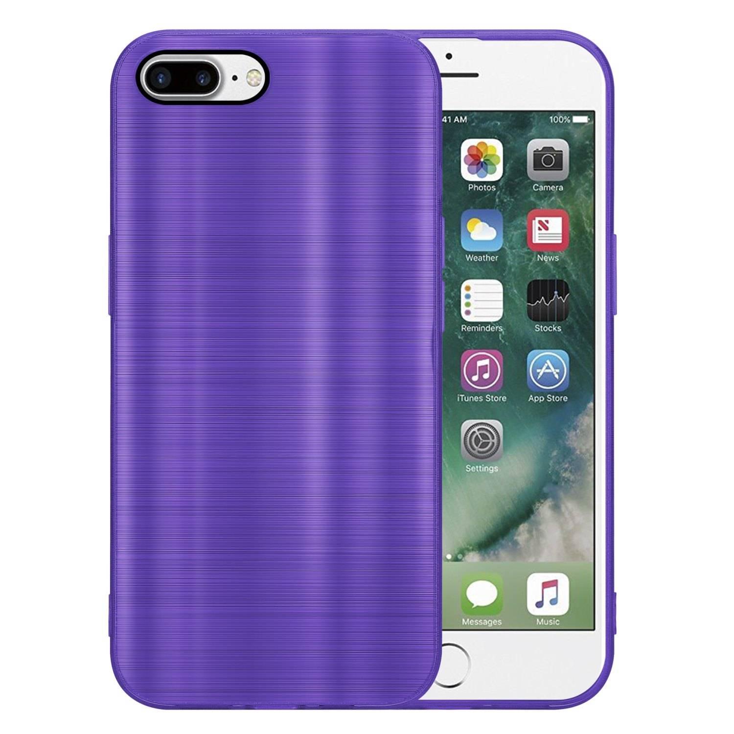 Cadorabo Hülle für Apple iPhone 7 PLUS / 7S PLUS / 8 PLUS Schutz Hülle in Lila Handyhülle TPU Silikon Etui Case