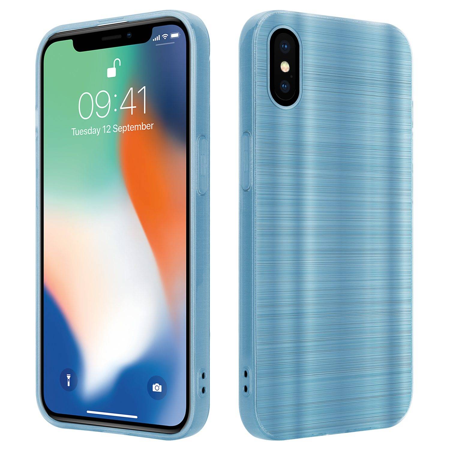 Cadorabo Hülle für Apple iPhone X / XS Schutz Hülle in Türkis Handyhülle TPU Silikon Etui Case