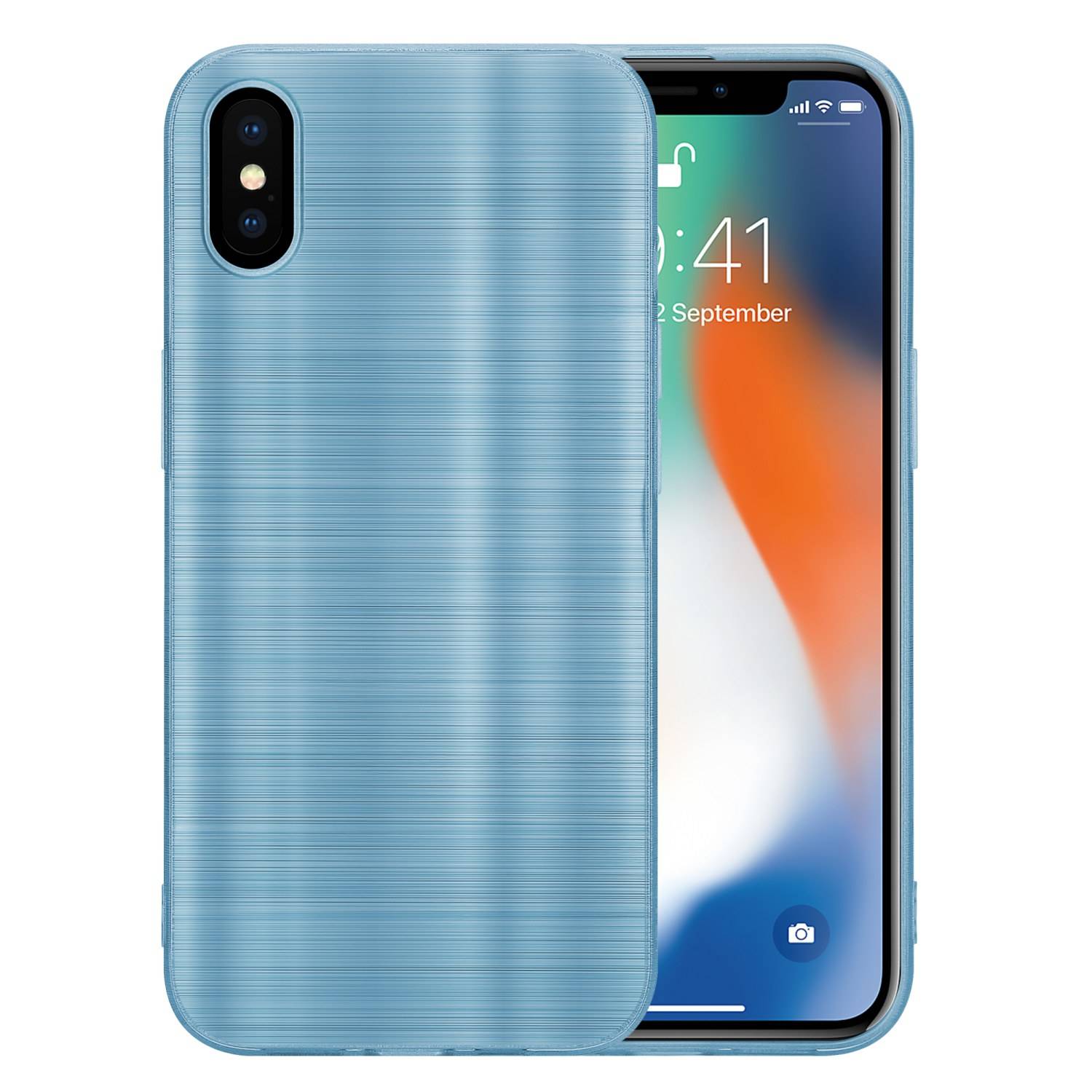 Cadorabo Hülle für Apple iPhone X / XS Schutz Hülle in Türkis Handyhülle TPU Silikon Etui Case