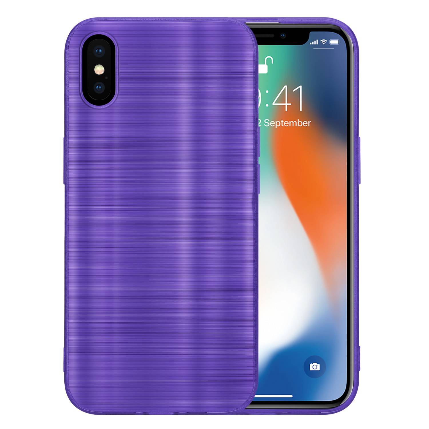 Cadorabo Hülle für Apple iPhone X / XS Schutz Hülle in Lila Handyhülle TPU Silikon Etui Case