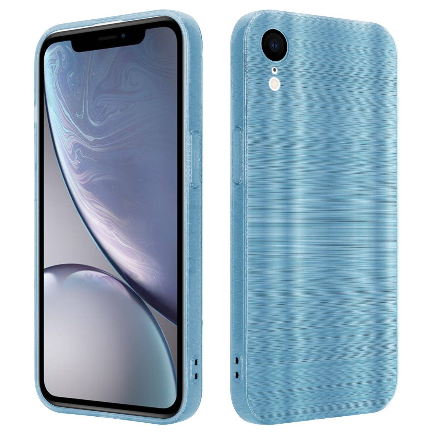 Cadorabo Hülle für Apple iPhone XR Schutz Hülle in Türkis Handyhülle TPU Silikon Etui Case