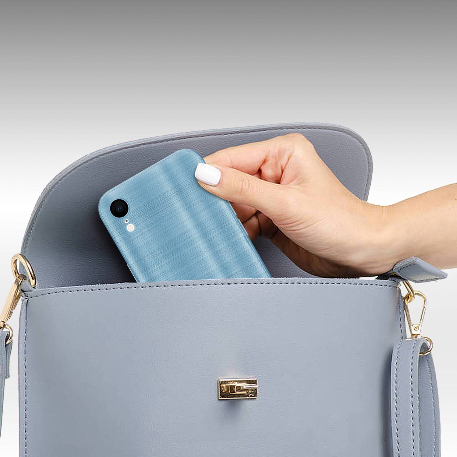 Cadorabo Hülle für Apple iPhone XR Schutz Hülle in Türkis Handyhülle TPU Silikon Etui Case