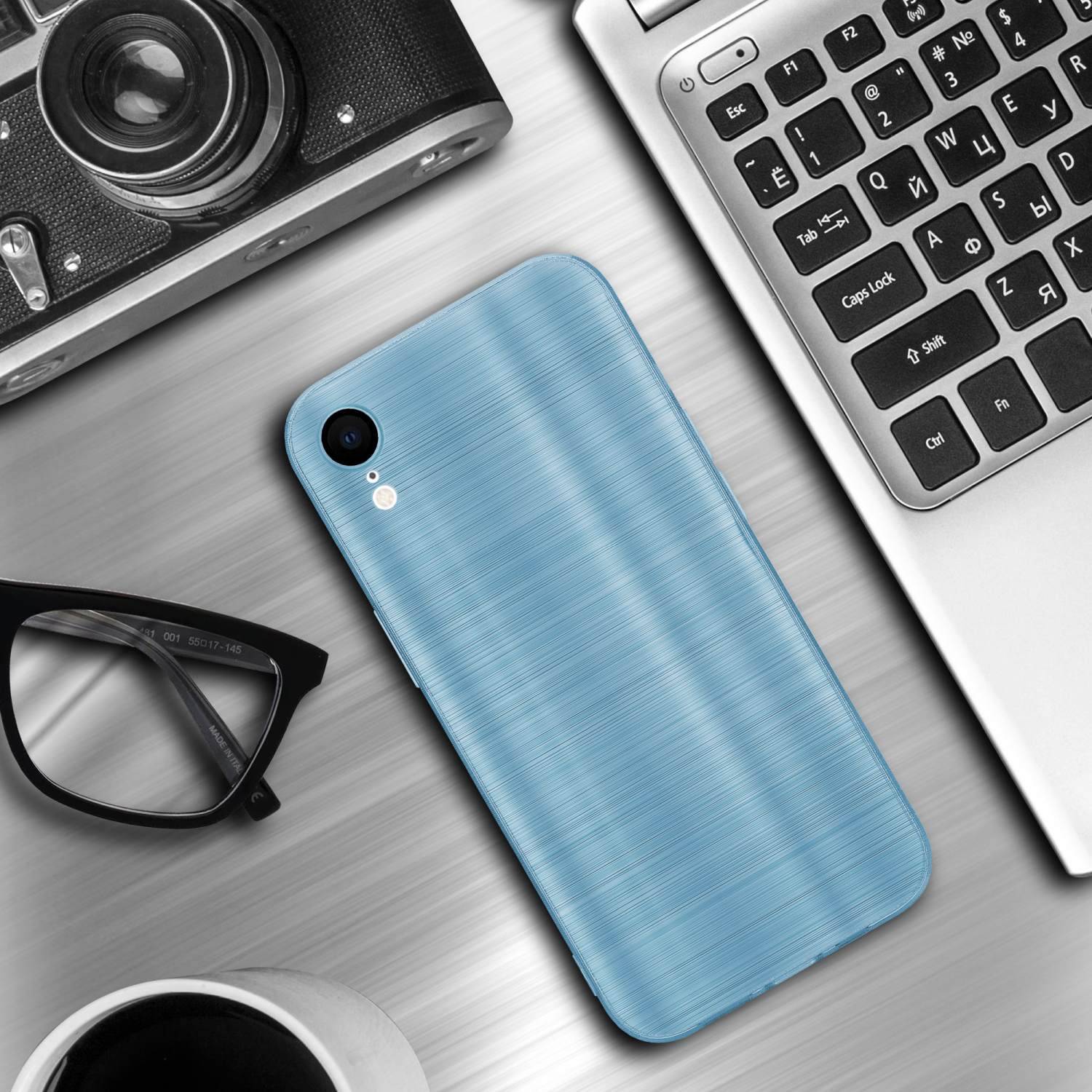 Cadorabo Hülle für Apple iPhone XR Schutz Hülle in Türkis Handyhülle TPU Silikon Etui Case